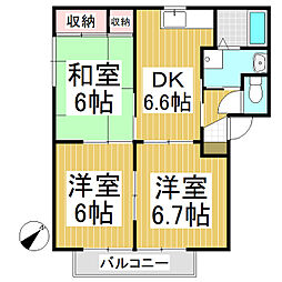 メゾン・エスポワールA 3DKの間取図画像