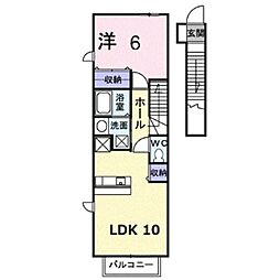 グランデュール城北K 1LDKの間取図画像