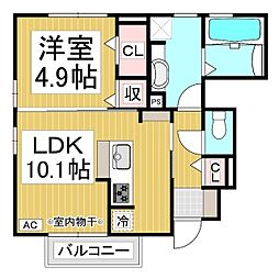 ルミエール 1LDKの間取図画像