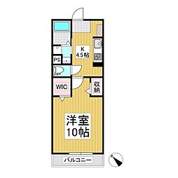 コンフォーティア踏入B 1DKの間取図画像