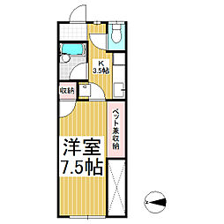 ベラビスタ神畑 1Kの間取図画像