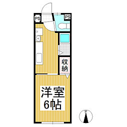 サクラハイツ（小諸市） 1階1Kの間取り