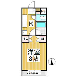 ピュア佐久 1Kの間取図画像