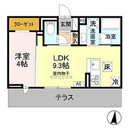 トリシア西軽井沢 月 1LDKの間取図画像