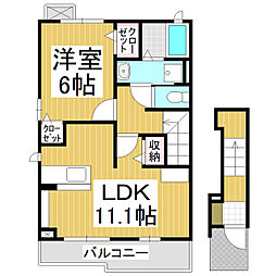 グランフィオーレ 1LDKの間取図画像