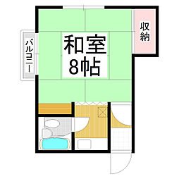 コーポとねがわ 1階1Kの間取り