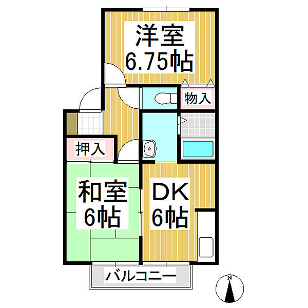 メゾンシェール ｜長野県長野市大字大豆島(賃貸アパート2DK・2階・45.00㎡)の写真 その2