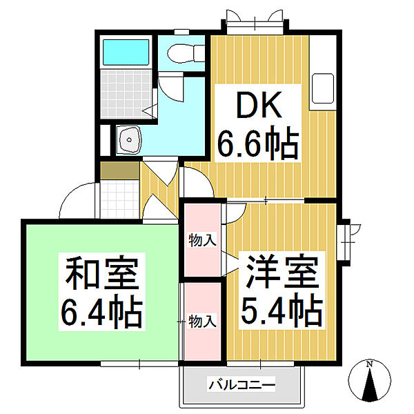 ディアスヤマーニ ｜長野県長野市浅川西条(賃貸アパート2DK・2階・43.54㎡)の写真 その2