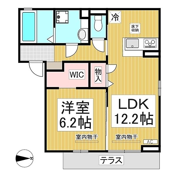 Lemon grass ｜長野県長野市大字栗田(賃貸アパート1LDK・1階・47.58㎡)の写真 その2