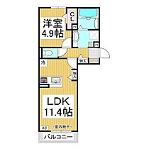 クレール三輪田町  ｜ 長野県長野市大字三輪三輪田町（賃貸アパート1LDK・2階・40.54㎡） その2