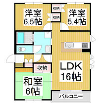 カサフィーナＡ II  ｜ 長野県長野市大字栗田（賃貸マンション3LDK・2階・76.45㎡） その2