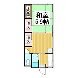 コーポ美坂 1階1DKの間取り