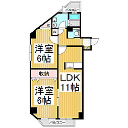 ブリランテサクラ 8階2LDKの間取り