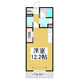 （仮）ベレオ中御所 3階ワンルームの間取り