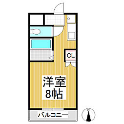 開運ハイツ南俣 1Kの間取図画像