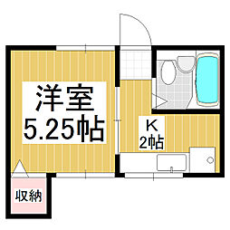 ファミーユ石堂 1Kの間取図画像