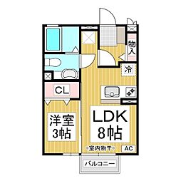ラシャスト2B 1LDKの間取図画像