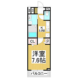 コンフォーティア小柴見 1Kの間取図画像