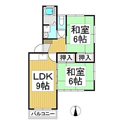 ホワイティー沙羅C棟 2LDKの間取図画像
