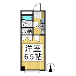 シガ第3ハイツ 1Kの間取図画像