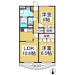 ブール・ド・ネージュ 2LDKの間取図画像