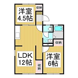 コーポあすなろ24C 2LDKの間取図画像