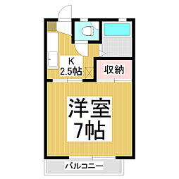 シャンポール本郷 1Kの間取図画像
