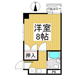 レヂデンスナガノ 1Kの間取図画像