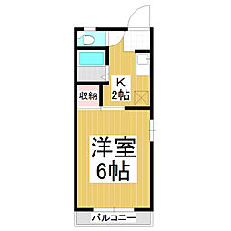 ヴィラ岡村南館 1Kの間取図画像