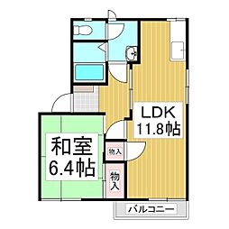 フレグランスアイB 1LDKの間取図画像