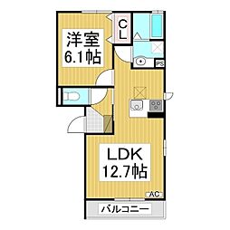 マーサ・ラムレ2 1LDKの間取図画像