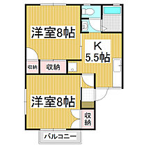 シャルム由比ヶ浜Ａ  ｜ 長野県松本市大字岡田松岡（賃貸アパート2K・2階・47.91㎡） その2