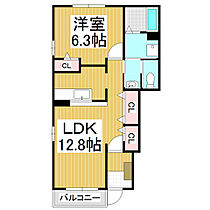 長野県松本市梓川倭（賃貸アパート1LDK・1階・46.49㎡） その2