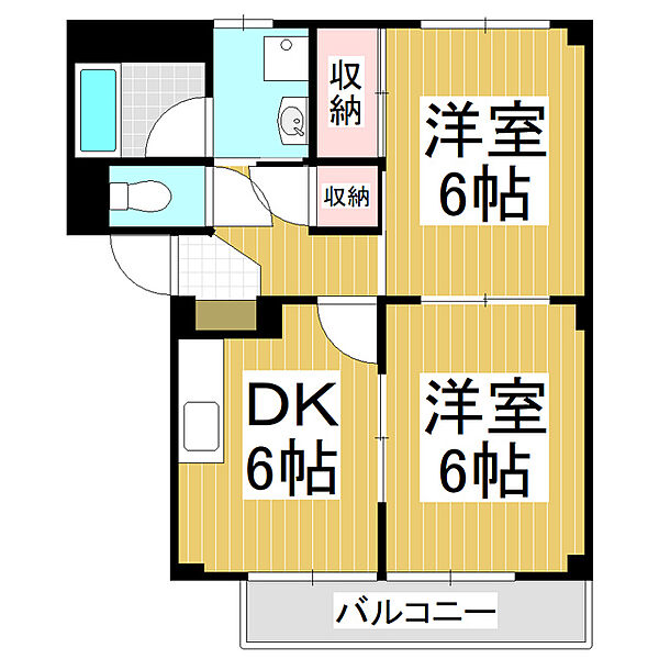 Surplus　TwoピュアクレストC ｜長野県松本市大字岡田松岡(賃貸アパート2DK・1階・44.20㎡)の写真 その2
