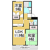 Claire Flevr  ｜ 長野県松本市沢村2丁目（賃貸アパート2LDK・2階・50.08㎡） その2