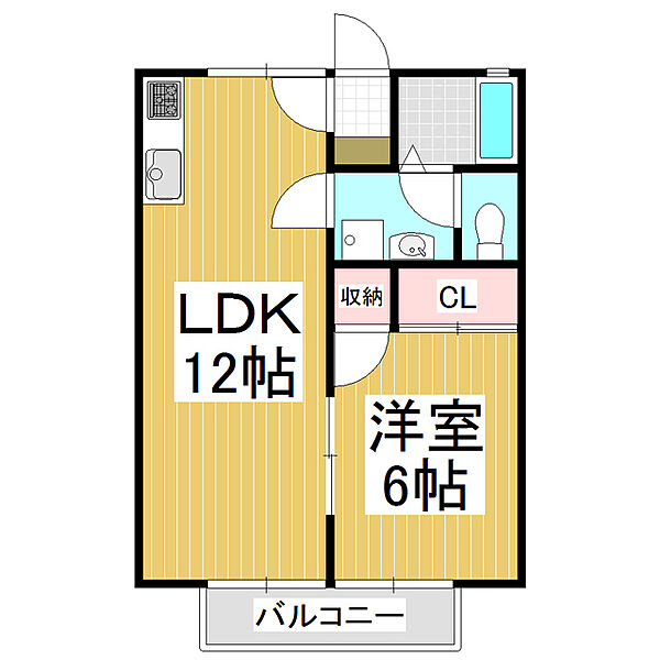 セジュール清水東 ｜長野県松本市清水2丁目(賃貸アパート1LDK・2階・40.07㎡)の写真 その2