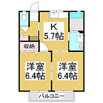 サンリッツ　ツタ  ｜ 長野県松本市浅間温泉1丁目（賃貸アパート2K・2階・42.36㎡） その2