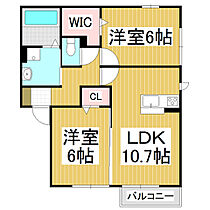 ジェルソミナＷ  ｜ 長野県松本市井川城（賃貸アパート2LDK・2階・55.44㎡） その2