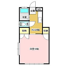 稼ぐ家姫16号 2階1Kの間取り
