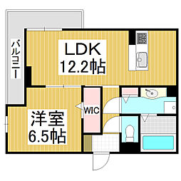 CouR18高宮Ｗ 3階1LDKの間取り