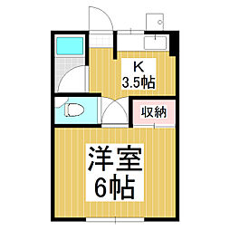 フォーブルエマ 1Kの間取図画像