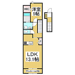 メインステージ東横Ｂ 2階1LDKの間取り