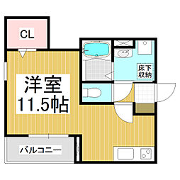 仮）桐1丁目新築マンション 1階ワンルームの間取り