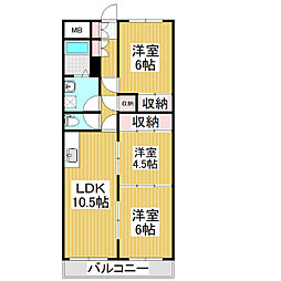ドリームハウス　A棟 2階3LDKの間取り