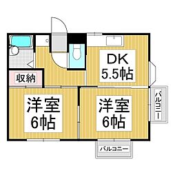 リックエステイト 2DKの間取図画像