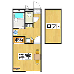 パティオ浅間 1Kの間取図画像