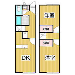 レオパレス白金 2DKの間取図画像