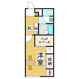 レオパレス若宮南 1Kの間取図画像