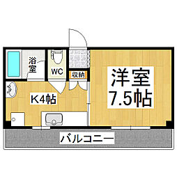 LONBLDG. 1Kの間取図画像