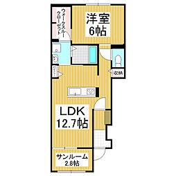 青峰館 1LDKの間取図画像